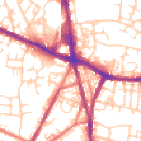 Daytime road noise heatmap for M28 3JE