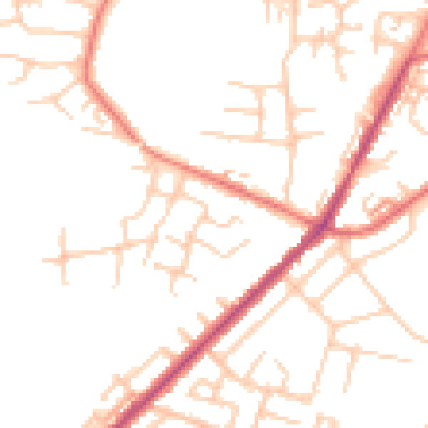 Daytime road noise heatmap for M28 3UJ