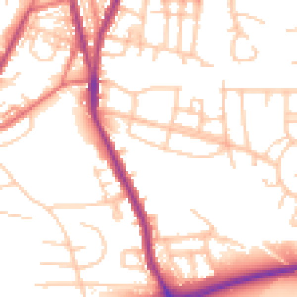 Daytime road noise heatmap for M28 7EH
