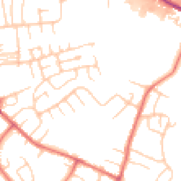 Daytime road noise heatmap for M34 7TU