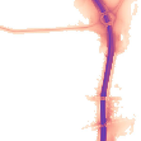 Night-time road noise heatmap for M41 0GG