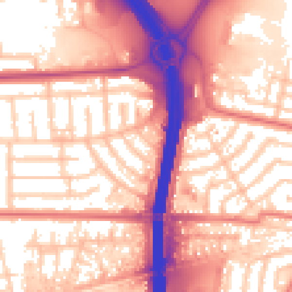 Daytime road noise heatmap for M41 0GJ