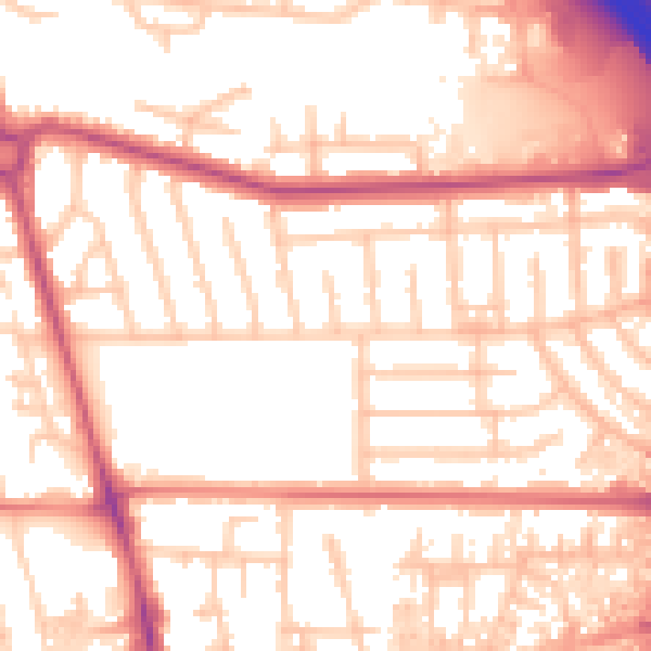 Daytime road noise heatmap for M41 0PT