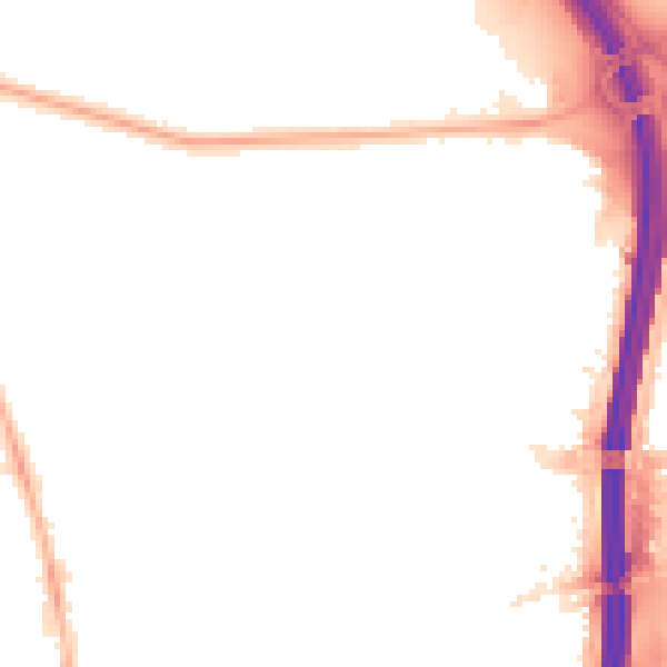 Night-time road noise heatmap for M41 0QG