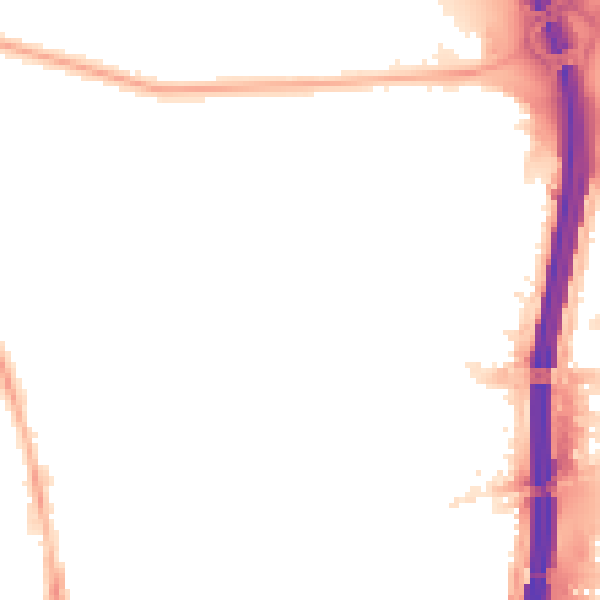 Night-time road noise heatmap for M41 0QQ