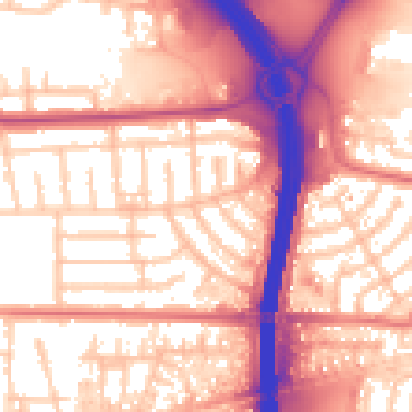 Daytime road noise heatmap for M41 0QS