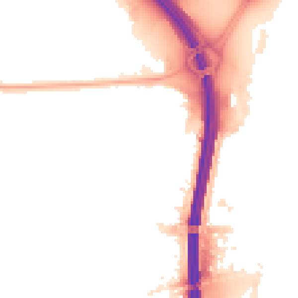 Night-time road noise heatmap for M41 0QS