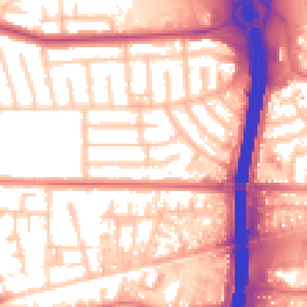 Daytime road noise heatmap for M41 0QT