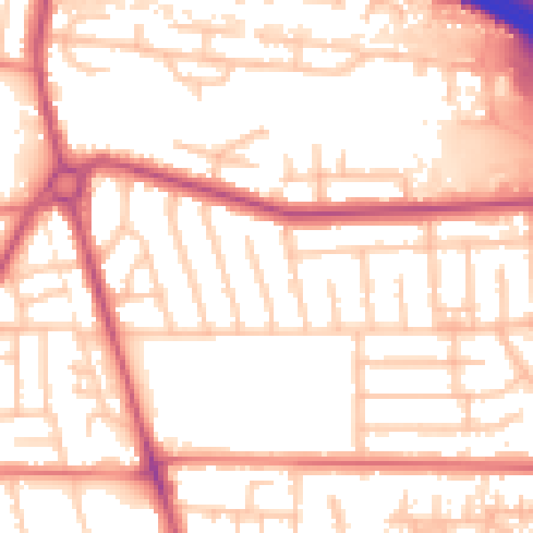Daytime road noise heatmap for M41 0RJ
