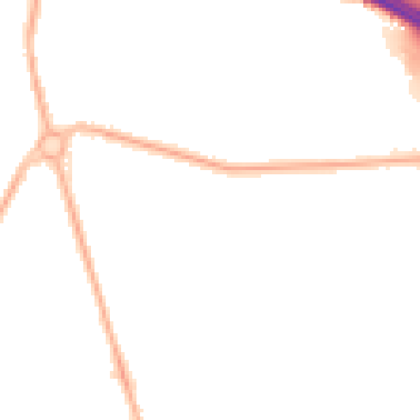 Night-time road noise heatmap for M41 0RJ
