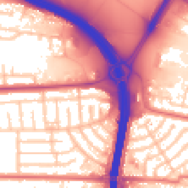 Daytime road noise heatmap for M41 0RQ