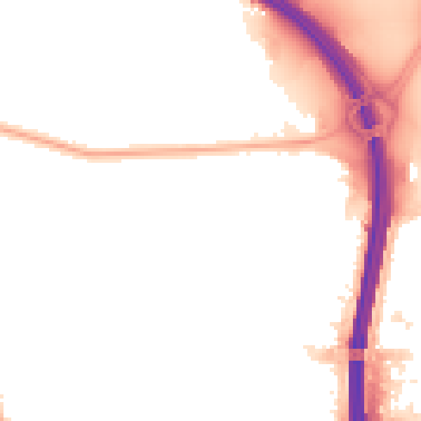 Night-time road noise heatmap for M41 0RZ