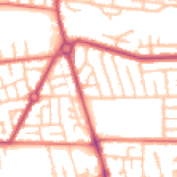 Daytime road noise heatmap for M41 0SG
