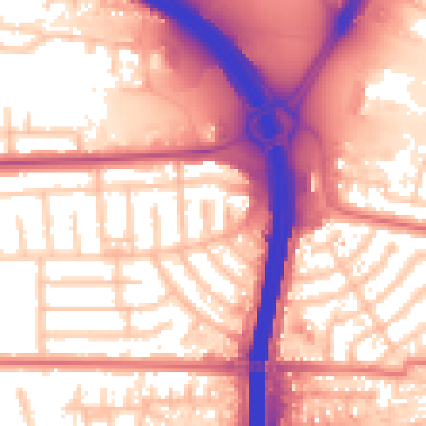Daytime road noise heatmap for M41 0SN