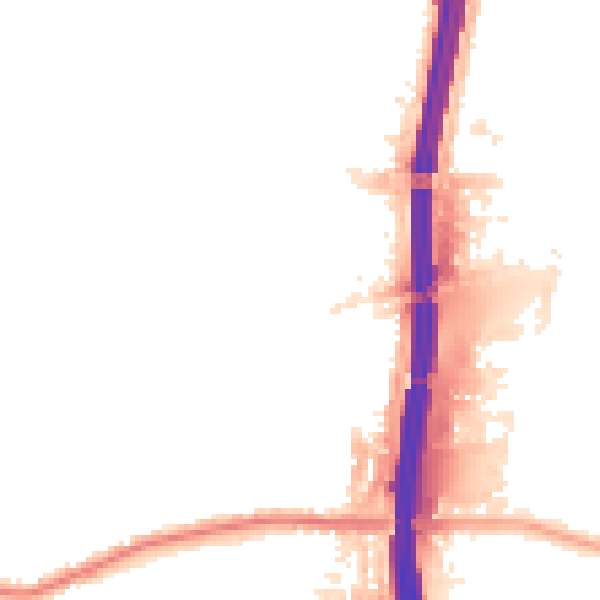 Night-time road noise heatmap for M41 0SW