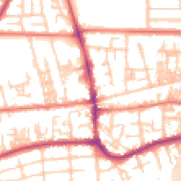 Daytime road noise heatmap for M41 0TZ