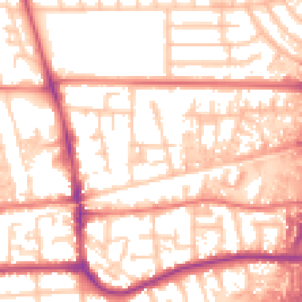 Daytime road noise heatmap for M41 0XG