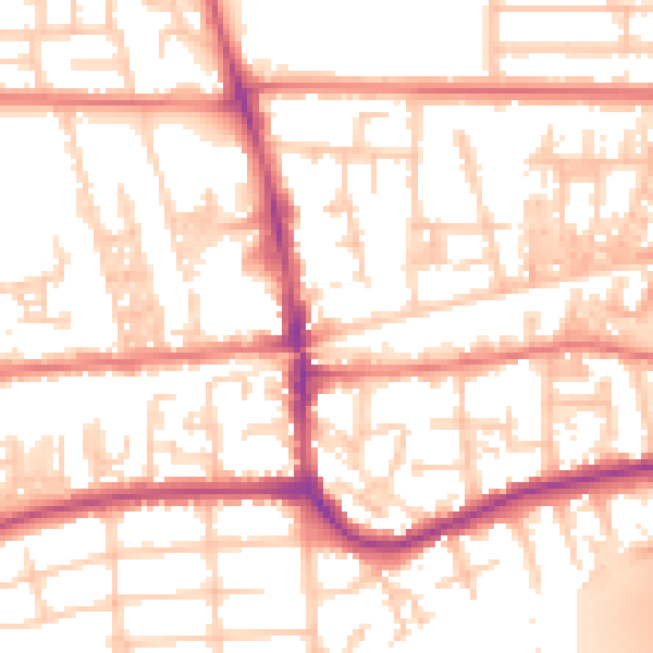Daytime road noise heatmap for M41 0XL