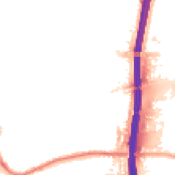 Night-time road noise heatmap for M41 0YA