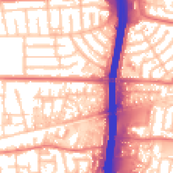 Daytime road noise heatmap for M41 0ZG