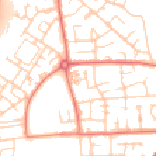 Daytime road noise heatmap for M41 8TQ