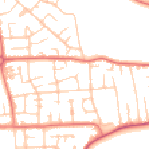 Daytime road noise heatmap for M41 8UE