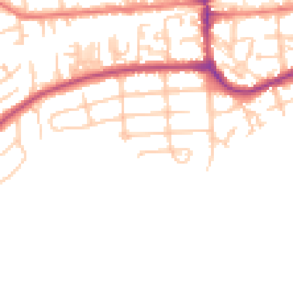 Daytime road noise heatmap for M41 9HY