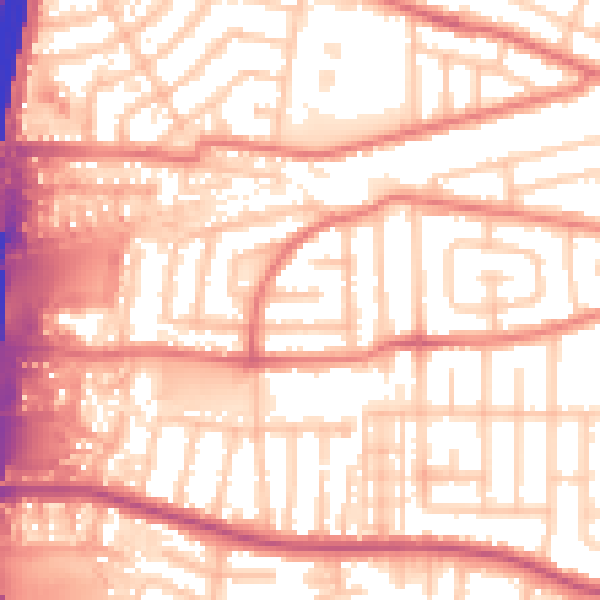 Daytime road noise heatmap for M41 9QS