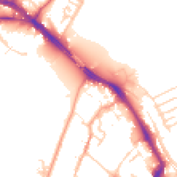 Daytime road noise heatmap for ME1 1AS