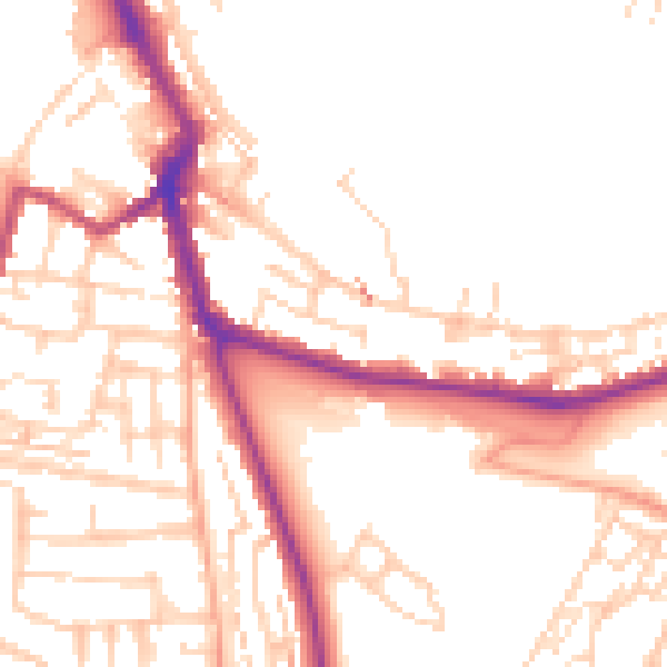 Daytime road noise heatmap for ME1 1BA