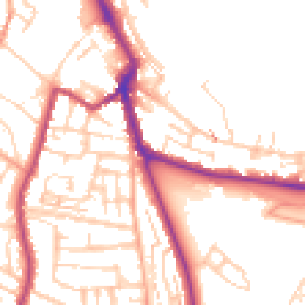 Daytime road noise heatmap for ME1 1BD