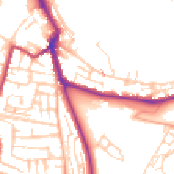Daytime road noise heatmap for ME1 1BF