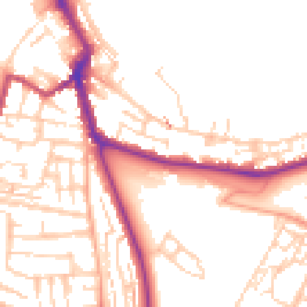 Daytime road noise heatmap for ME1 1BN