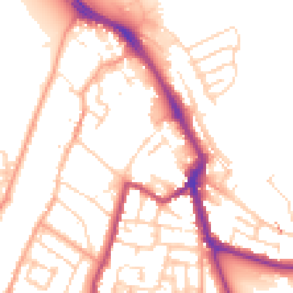 Daytime road noise heatmap for ME1 1BQ