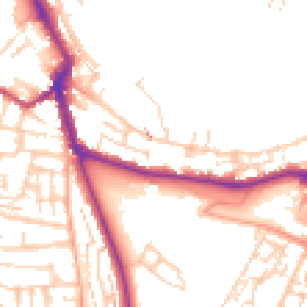 Daytime road noise heatmap for ME1 1BW