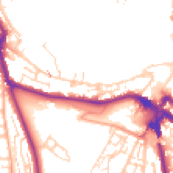 Daytime road noise heatmap for ME1 1DJ