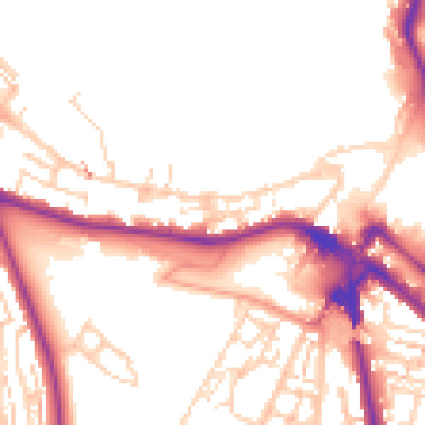 Daytime road noise heatmap for ME1 1DP