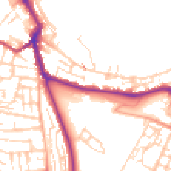 Daytime road noise heatmap for ME1 1DX