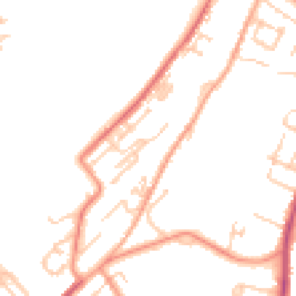 Daytime road noise heatmap for ME1 1DY