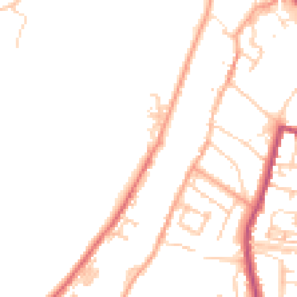 Daytime road noise heatmap for ME1 1EB