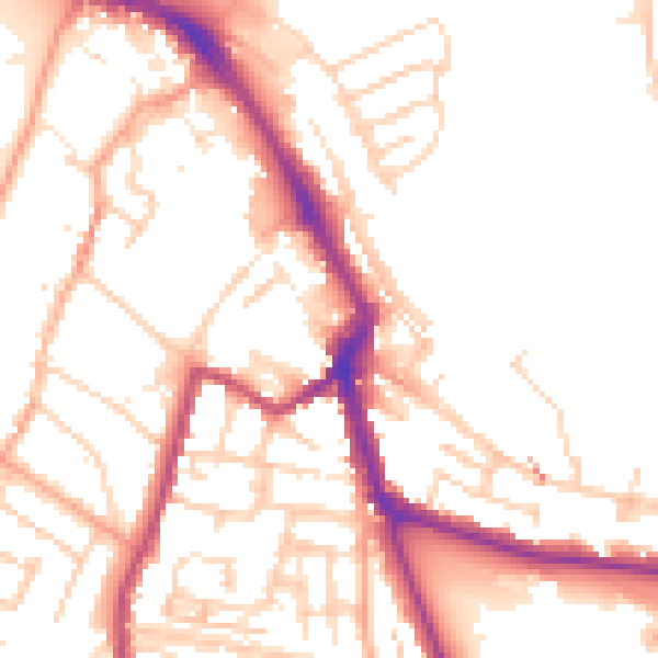 Daytime road noise heatmap for ME1 1EH
