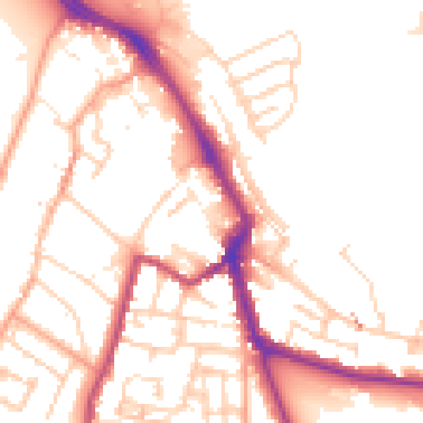 Daytime road noise heatmap for ME1 1EL