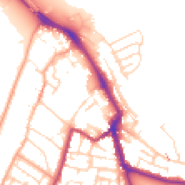 Daytime road noise heatmap for ME1 1EP