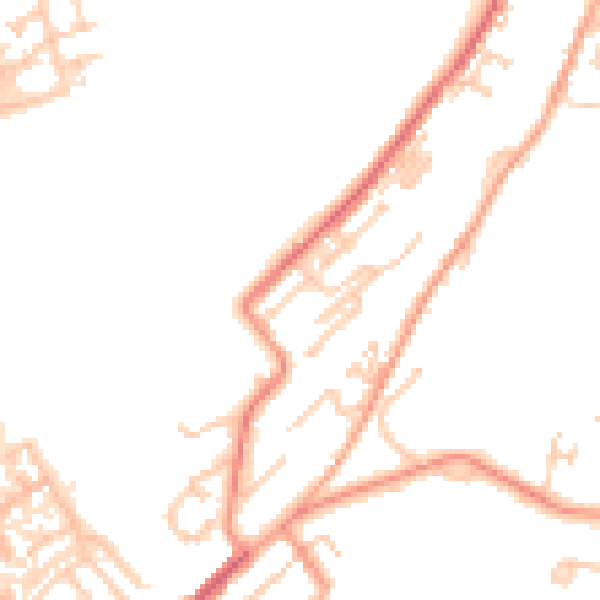 Daytime road noise heatmap for ME1 1EQ