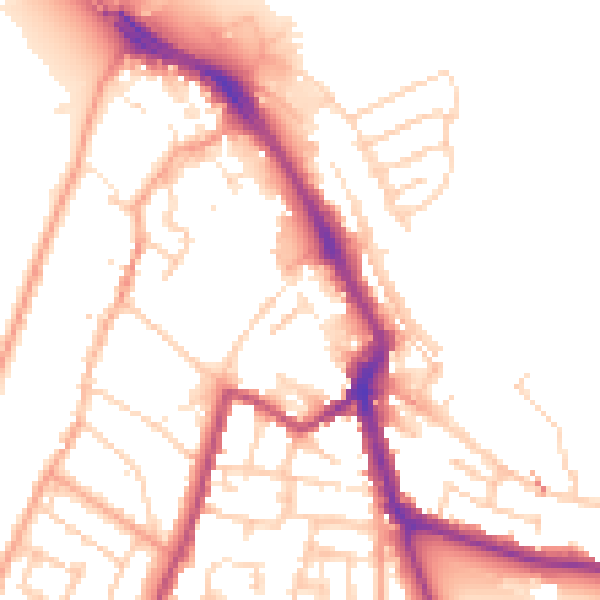 Daytime road noise heatmap for ME1 1ER