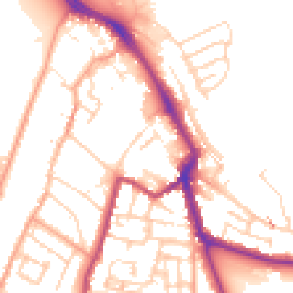 Daytime road noise heatmap for ME1 1ES