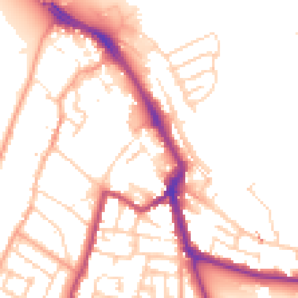Daytime road noise heatmap for ME1 1EW