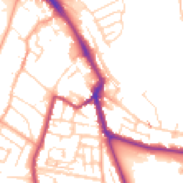 Daytime road noise heatmap for ME1 1EY