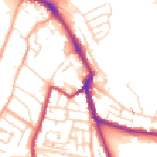 Daytime road noise heatmap for ME1 1EZ