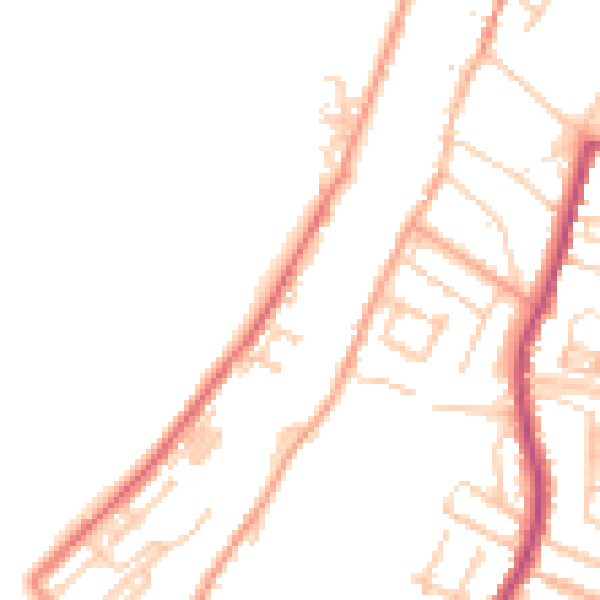 Daytime road noise heatmap for ME1 1FB